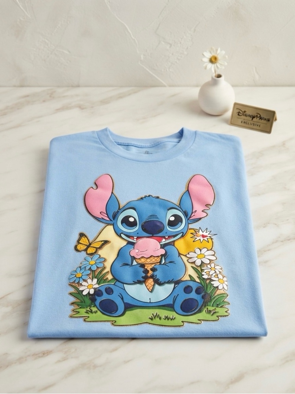Silk Road 2050 Disney Stitch Light Blue Short Sleeve Graphic Tee
